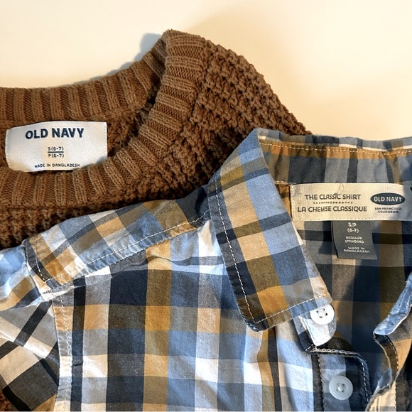 🔆3 for $25🔆 Boys Old Navy Short-Sleeved Plaid Shirt - Picture 2 of 5